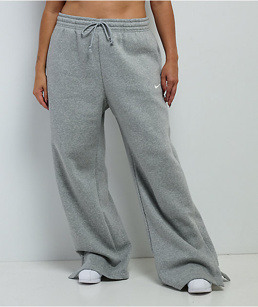 Nike Sportswear Phoenix Fleece Heather Grey High Rise Wide Leg Sweatpants