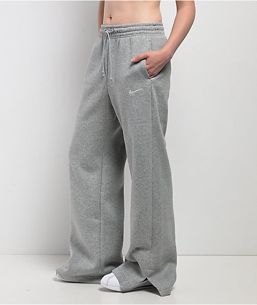 Nike Sportswear Phoenix Fleece Heather Grey High Rise Wide Leg Sweatpants