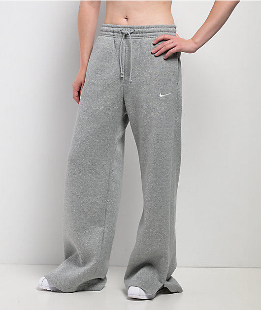 Nike Sportswear Phoenix Fleece Heather Grey High Rise Wide Leg