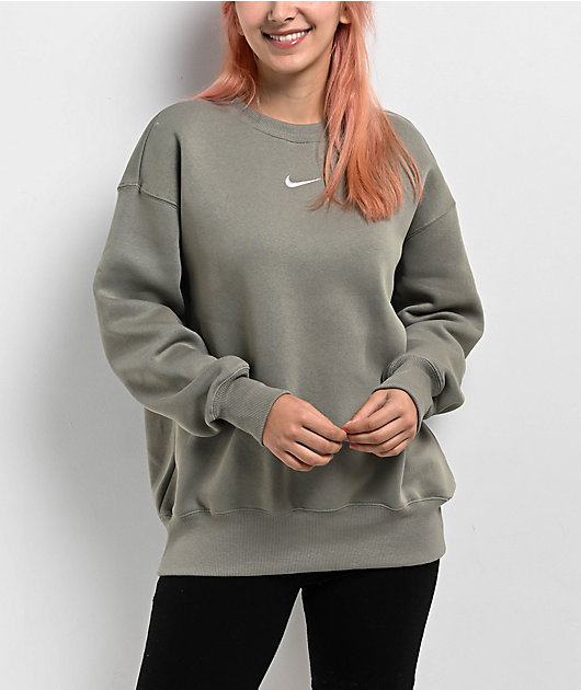 Nike Sportswear Phoenix Fleece Light Army Oversized Crewneck Sweatshirt