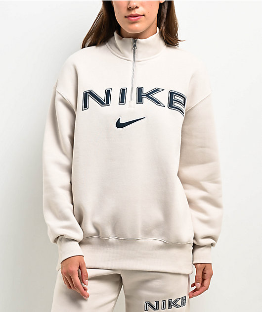 Nike Sportswear Phoenix Fleece Logo Light Orewood Quarter Zip