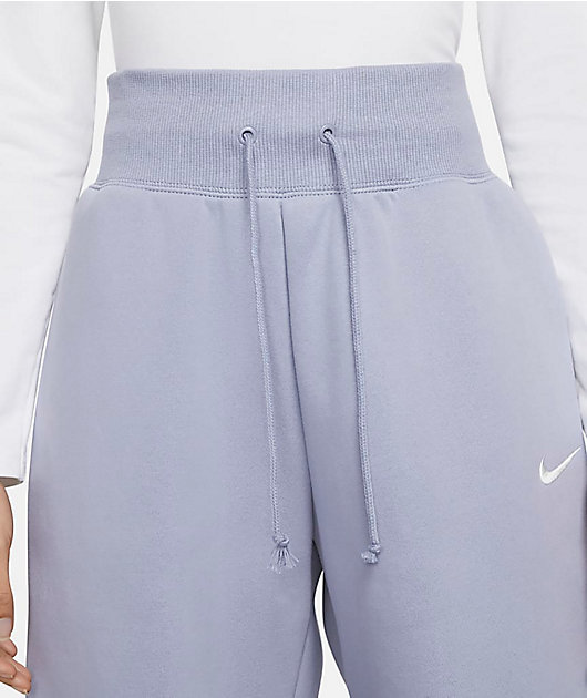Nike Womens Pheonix High Rise Fleece Pants - Blue