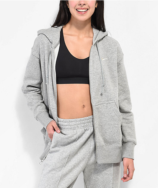 Viscoso viuda Trágico Nike Sportswear Phoenix Sudadera gris con capucha con cremallera