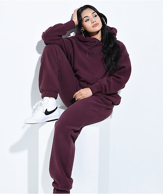 Nike Sportswear Womens Python Woven Jogger Pants Burgundy CJ6347