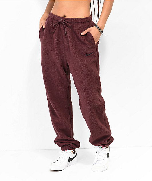 Nike burgundy joggers womens sale