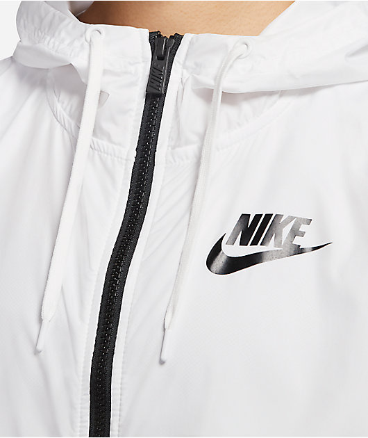 Nike windbreaker white and on sale black