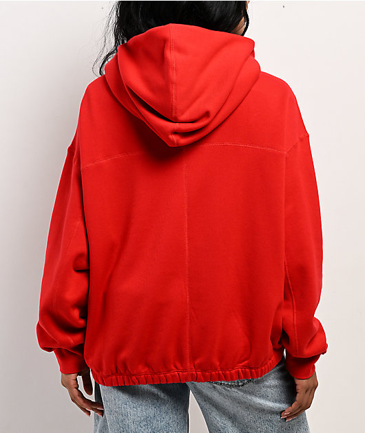 Nike Sportswear Street Red Oversized Zip Hoodie