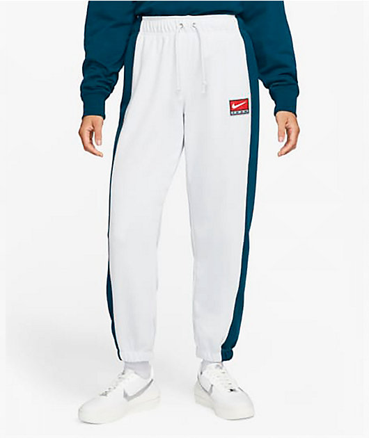 White and 2025 blue sweatpants