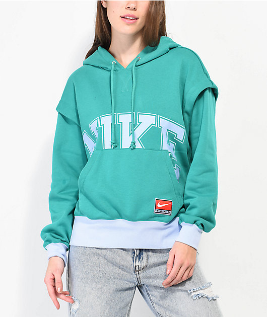 Nike Sportswear Team Nike Green Blue Hoodie Zumiez