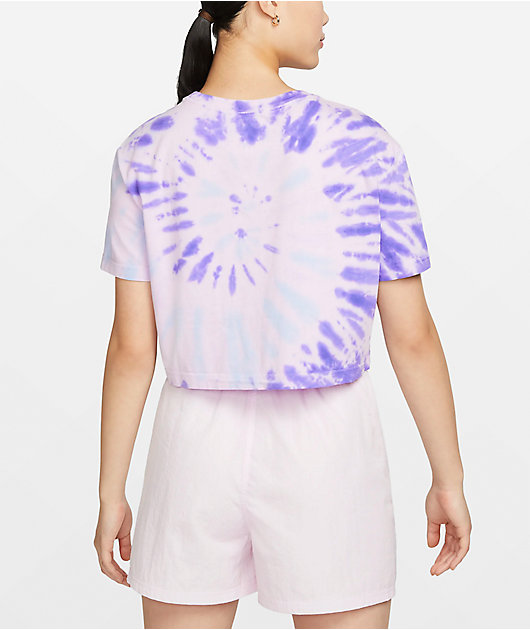 Nike Spring Break Purple Tie Dye Crop T-Shirt