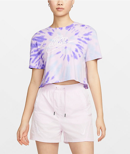 Nike Spring Break Purple Tie Dye Crop T-Shirt