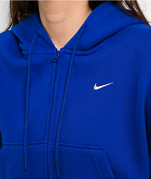 Nike Studio Blue Oversized Crop Zip Hoodie