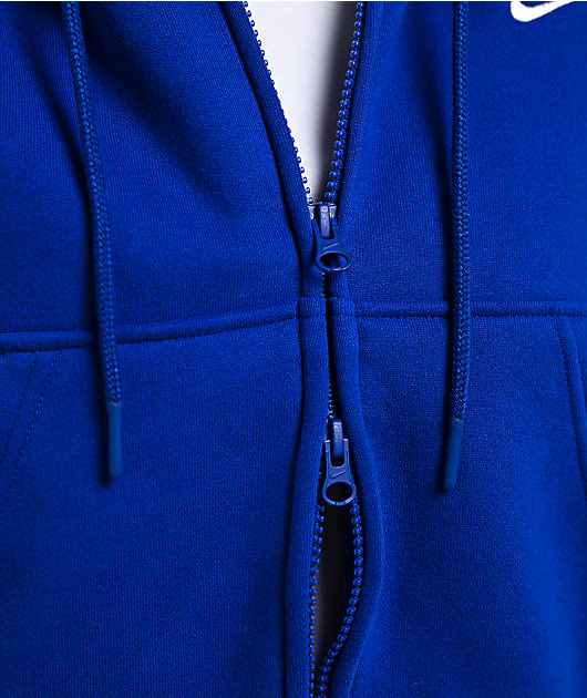 Nike Studio Blue Oversized Crop Zip Hoodie