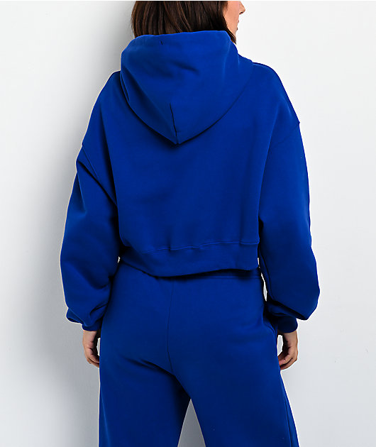 Nike Studio Blue Oversized Crop Zip Hoodie
