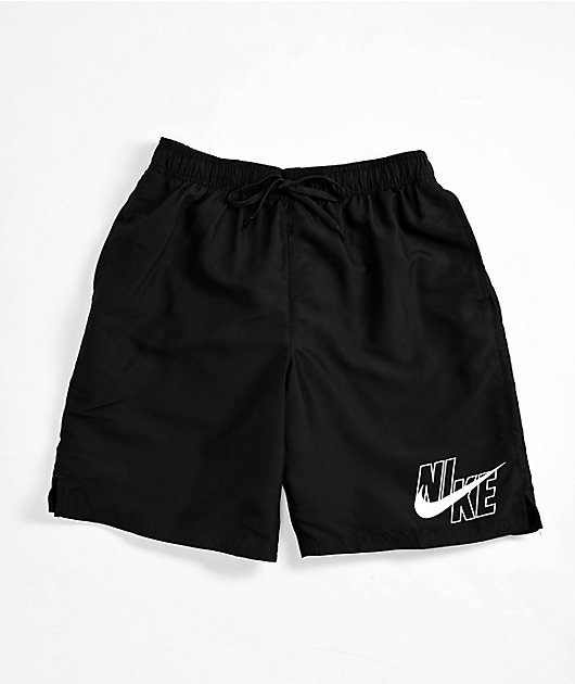 Moreel Vroegst Politieagent Nike Swim Logo 9" Black Board Shorts