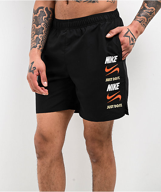 Nike Swim Stack Black Board Shorts Zumiez