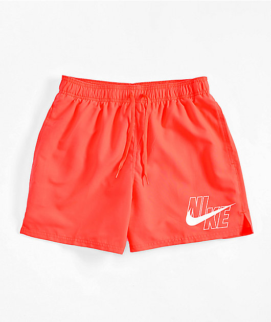 red nike swim trunks