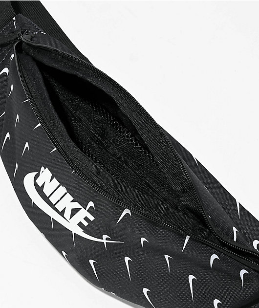 Nike Swoosh Heritage Logo riñonera negra