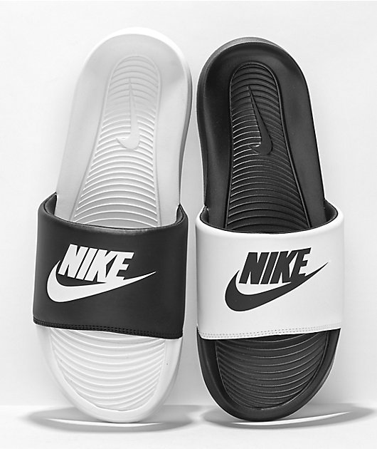 Nike sandals white and black on sale