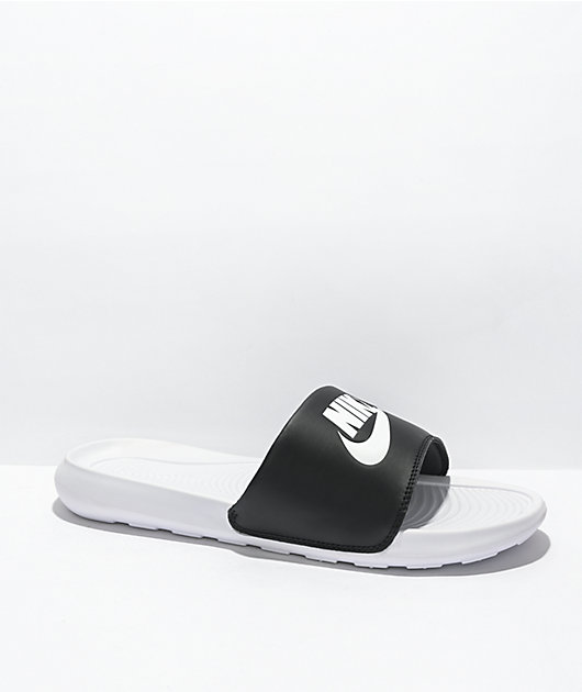 Nike slides half outlet black half white