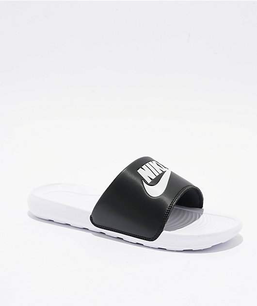 Nike Victori One Mix Match Black & White Slide Sandals | Zumiez