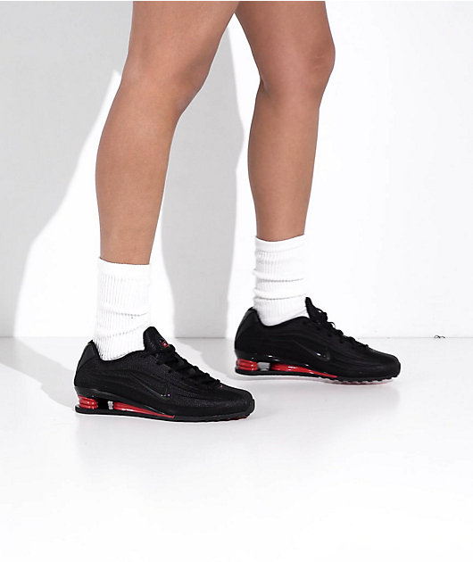 Nike Women's Shox Z Black & University Red Shoes | Zumiez