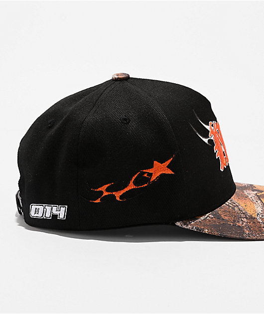Ninth Hall A Frame Star Black & Camo Snapback Hat | Zumiez
