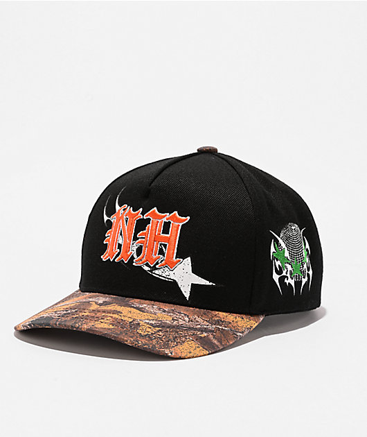Ninth Hall A Frame Star Black & Camo Snapback Hat | Zumiez