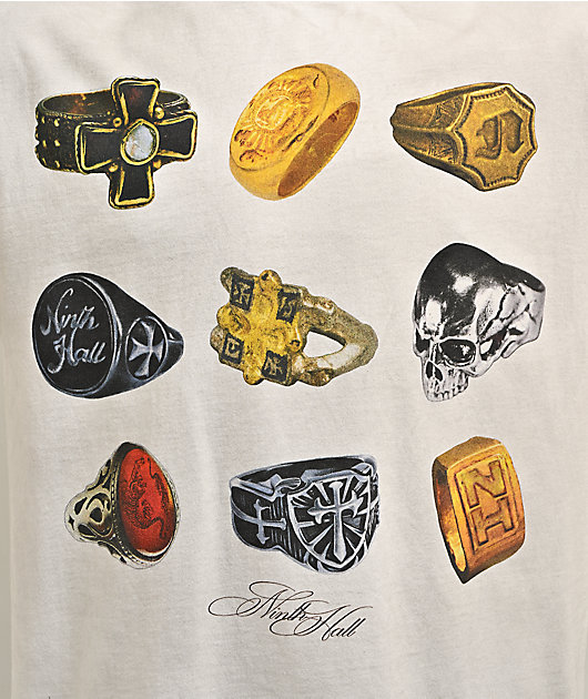 Ninth Hall Accessorized Dirty Wash White T-Shirt