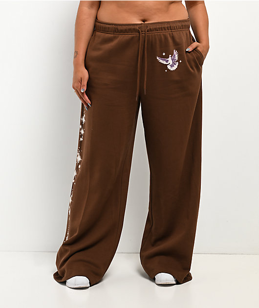 Ninth Hall Airbrush Afterlife Brown Wide Leg Sweatpants