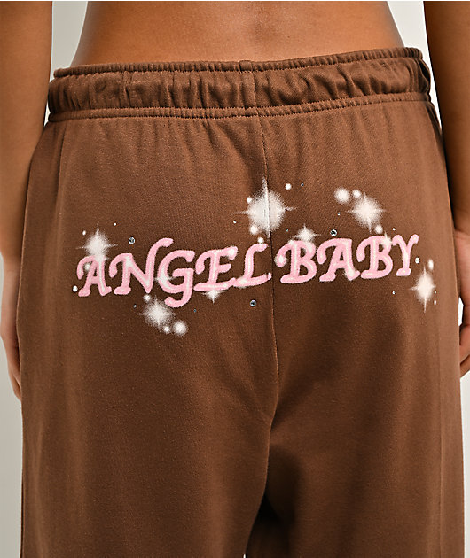 Ninth Hall Airbrush Afterlife Brown Wide Leg Sweatpants