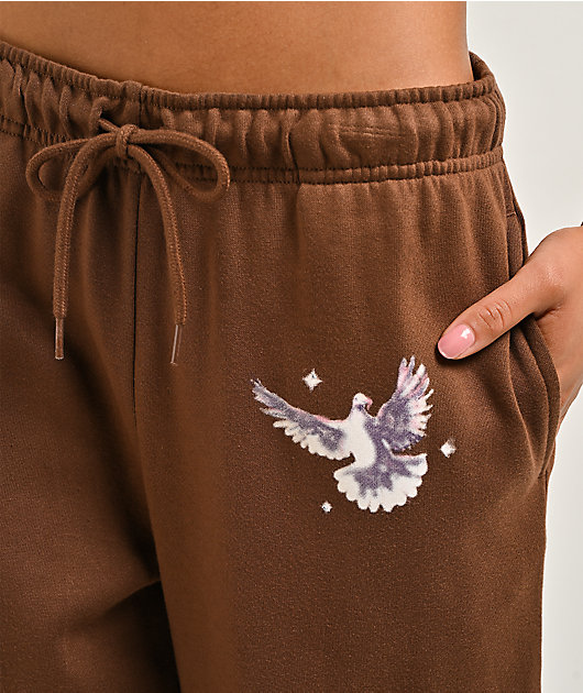 Ninth Hall Airbrush Afterlife Brown Wide Leg Sweatpants