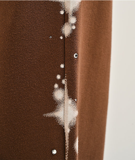 Ninth Hall Airbrush Afterlife Brown Wide Leg Sweatpants