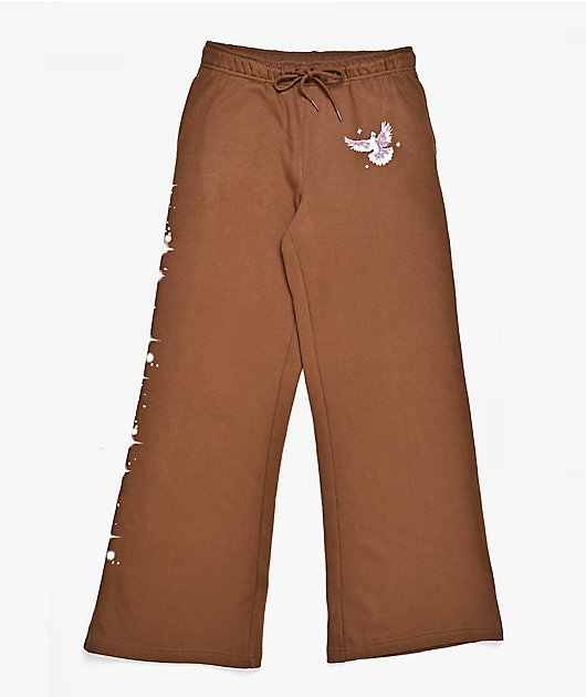 Ninth Hall Airbrush Afterlife Brown Wide Leg Sweatpants