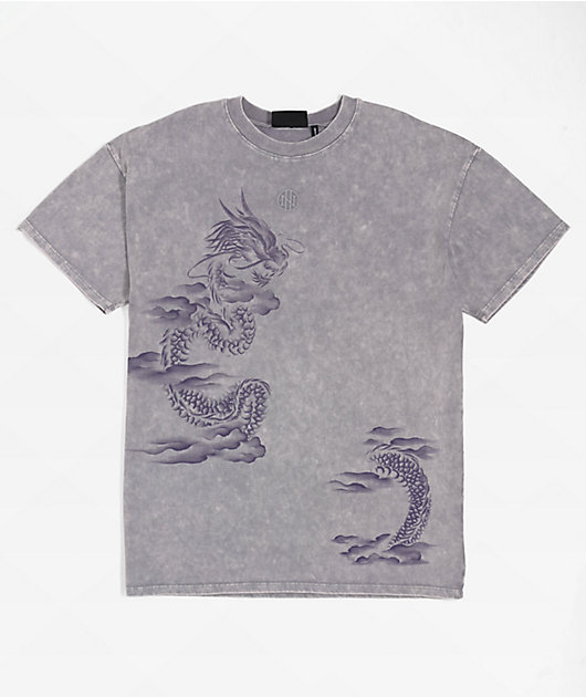 Ninth Hall Airbrushed Dragon Grey T-Shirt
