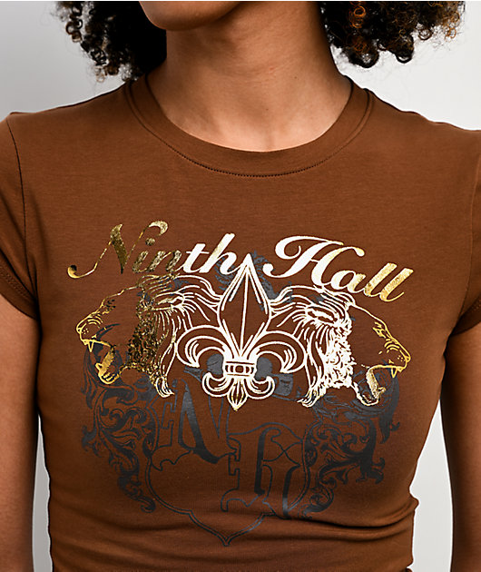 Ninth Hall Alina Brown Crop T-Shirt