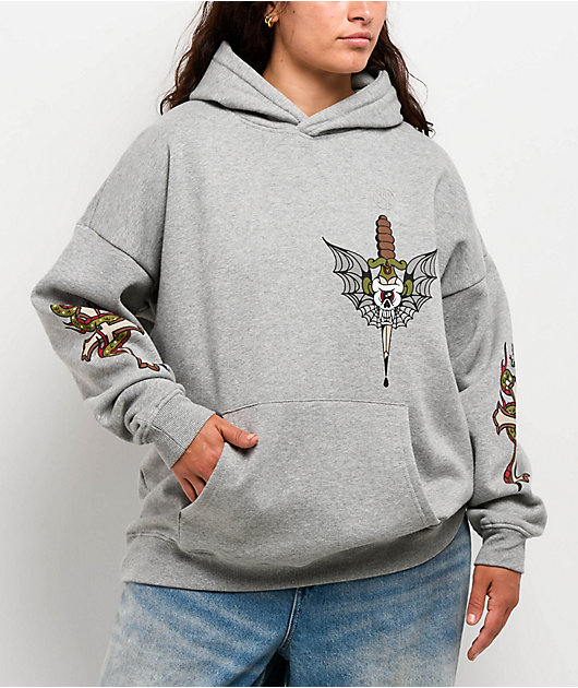 Ninth Hall Alina Grey Oversized Hoodie | Zumiez