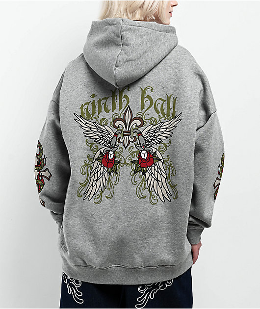 haluc❤ Ninth Hall Alina Grey Oversized Hoodie | Zumiez