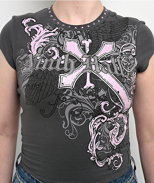 Ninth Hall Alina Volcanic Ash Crop T-Shirt