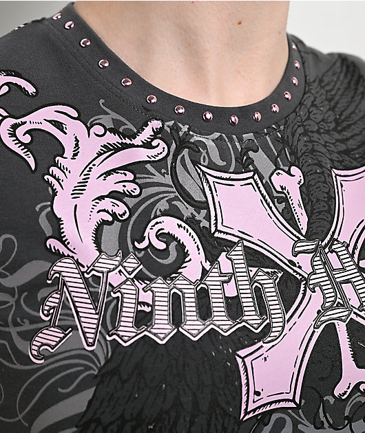Ninth Hall Alina Volcanic Ash Crop T-Shirt