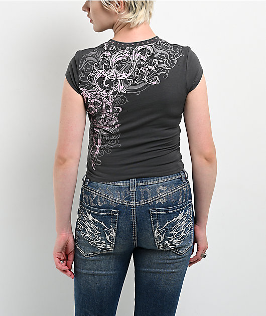 Ninth Hall Alina Volcanic Ash Crop T-Shirt