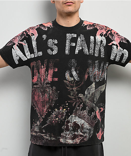 Ninth Hall All Is Fair Black Wash T-Shirt | Zumiez