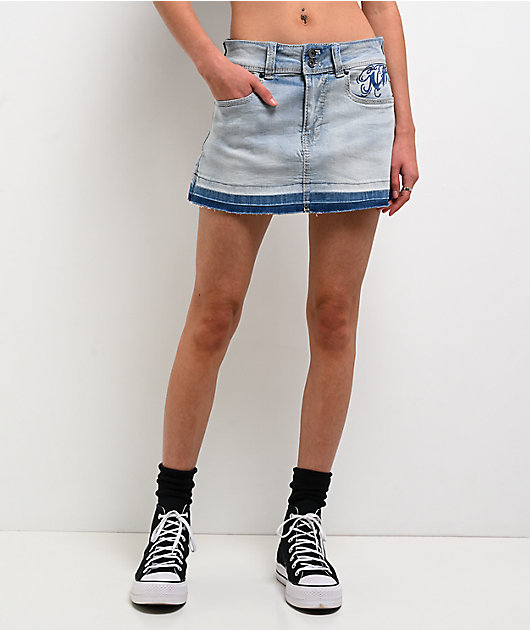 Ninth Hall Alyssia Monsoon2 Wash Cutoff Mini Skirt