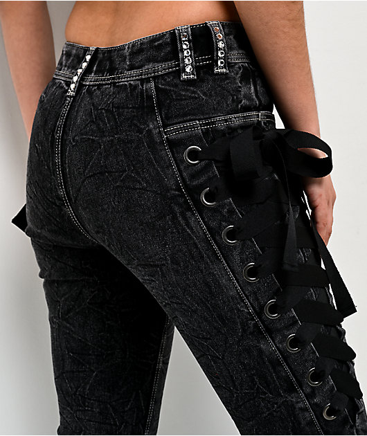 Ninth Hall Alyssia Rawr Black Wash Bootcut Jeans