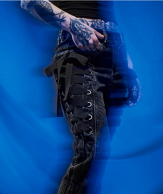 Ninth Hall Alyssia Rawr Black Wash Bootcut Jeans