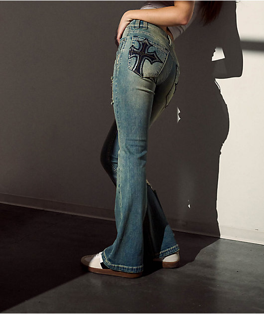 Ninth Hall Alyssia Sequins Drizzle Bootcut Jeans