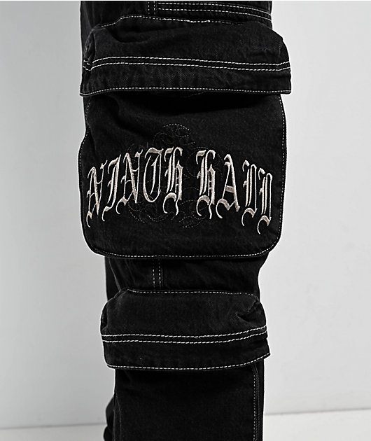Ninth Hall Ambush Black 3D Cargo Pants | Zumiez