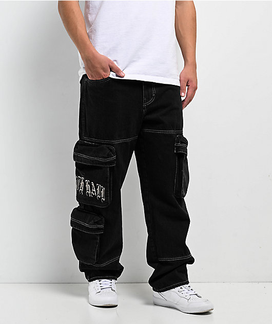 Ninth Hall Ambush Black 3D Cargo Pants | Zumiez