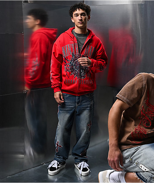 Ninth Hall Ambush Crosses Baked Medium Blue Wash Loose Fit Jeans
