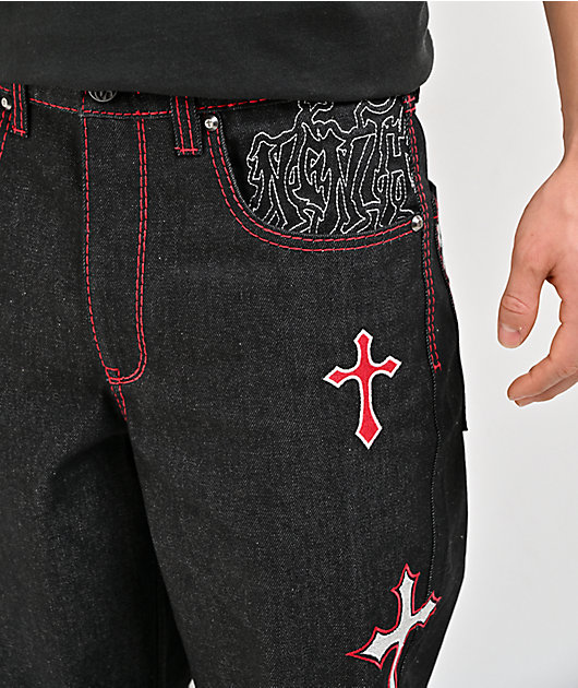 Ninth Hall Ambush Crosses Black Raw Denim Jeans | Zumiez